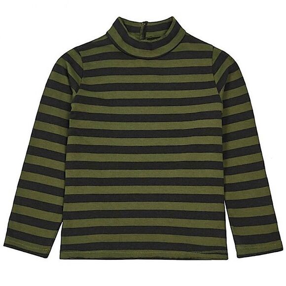 NWT Zhoe & Tobiah Kids‎ Striped Turtleneck Sweater in Green and Black Size 3 - Picture 1 of 8